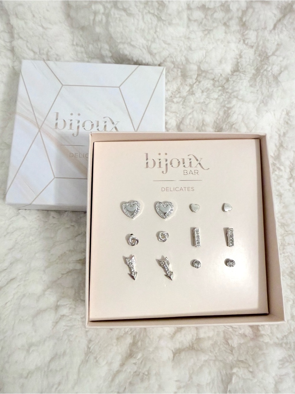jcpenney Silver Heart and Stud Earring Set